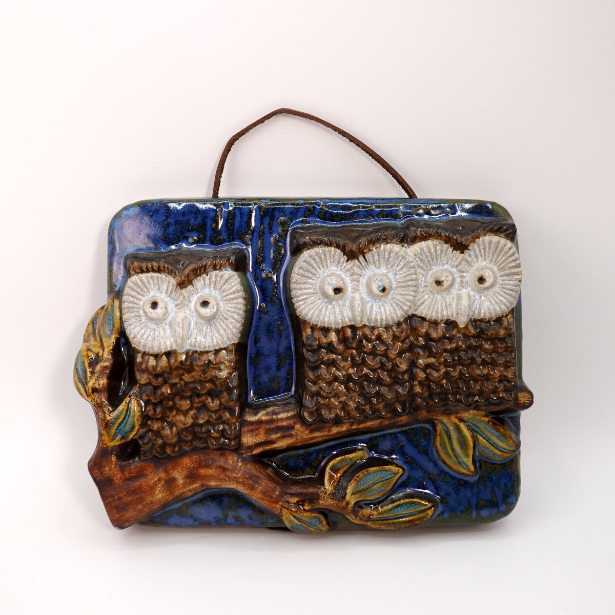 陶板 3羽のフクロウ ウィリー・フィッシャー スウェーデン EGO Willy