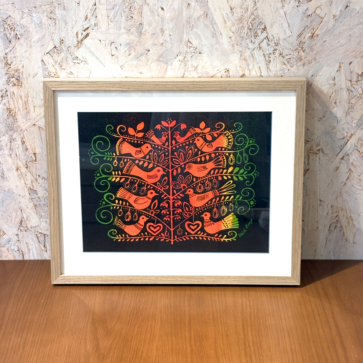 スウェーデン アート ハイジランゲ シルクスクリーン ハンドペイント