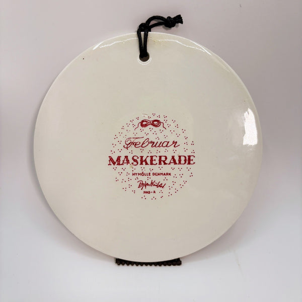 Bjorn Wiinblad マンスリープレート 2月　MASKERADE マスカレード 【裏面状態B】ビヨン ヴィンブラッド  NYMOLLE 二モール Red 赤 Denmark デンマーク　北欧　陶板