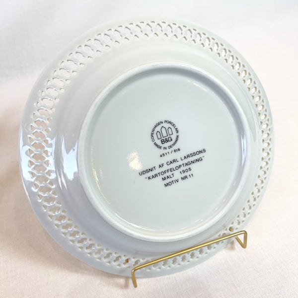 カール ラーション ヴィンテージ デコレーション プレート KARTOFFELOPTAGNING 「ジャガイモの収穫」Φ17cm ビングオーグレンダール Bing&Grondahl  スウェーデン デンマーク  壁掛け 飾り 皿 アート Carl Larsson