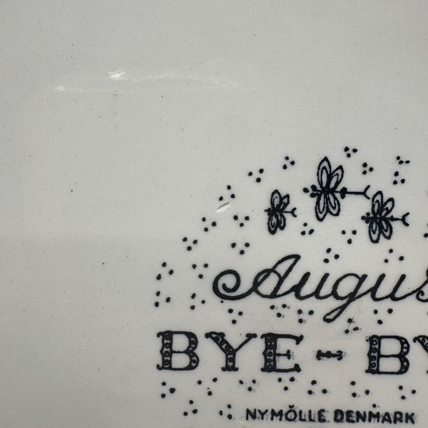 Bjorn Wiinblad　マンスリープレート8月「BYE-BYE」　Black　【裏面状態B】　ビヨン・ヴィンブラッド　NYMOLLE　二モール　デンマーク　陶板　北欧