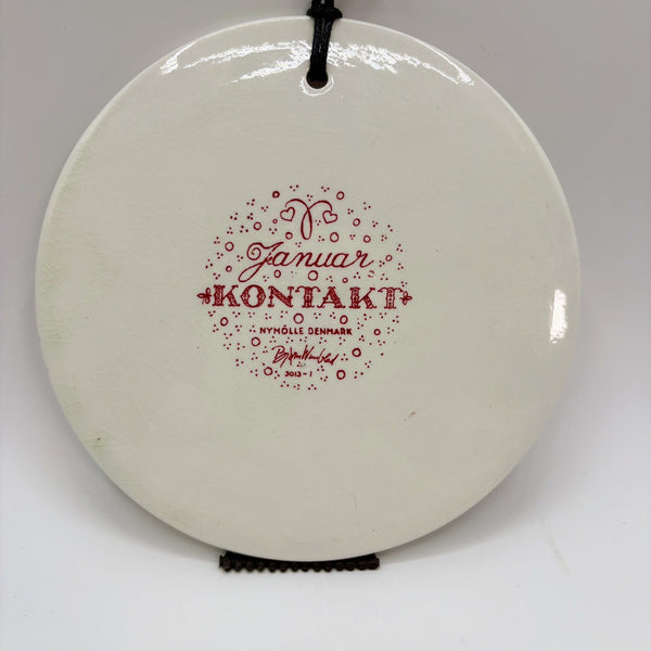 Bjorn Wiinblad マンスリープレート 1月 KONTAKT ビヨン ヴィンブラッド 【裏面状態B】出会い NYMOLLE 二モールRed 赤 Denmark デンマーク陶板 北欧