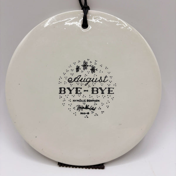 Bjorn Wiinblad　マンスリープレート8月「BYE-BYE」　Black　【裏面状態B】　ビヨン・ヴィンブラッド　NYMOLLE　二モール　デンマーク　陶板　北欧