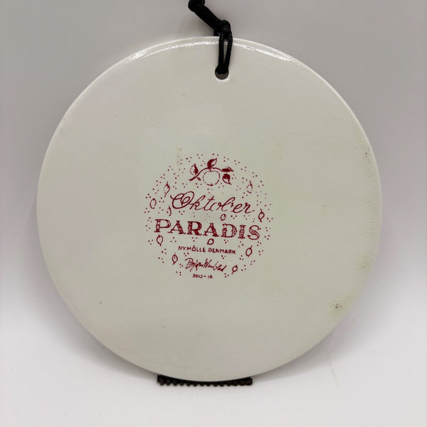 Bjorn Wiinblad　マンスリープレート　10月　Red 「PARADIS」　【裏面状態B】ビヨン・ヴィンブラッド　NYMOLLE　二モールデンマーク　陶板 北欧