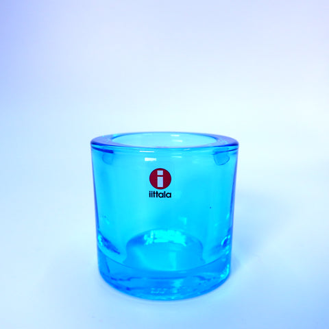 KIVIキャンドルホルダー(ライトブルー) Iittala × marimekko イッタラ マリメッコ フィンランド ヴィンテージ Heikki Orvola   ガラス ハンドメイド 北欧 インテリア デザイン