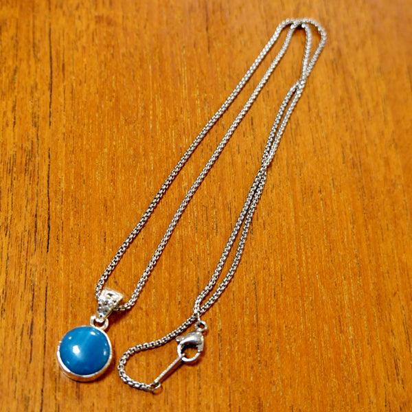 【新品】 ネックレス  シルバー スウェディッシュブルー アクセサリー ジュエリー スウェーデン Swedish Blue Plain Pendant Round S MediumBlue Sweden