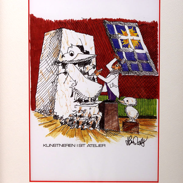 アートフレーム ポスター/ ARCHITECTMADE/ Kunstneren I sit atelier / Hans Bolling/ Denmark 北欧 デンマーク