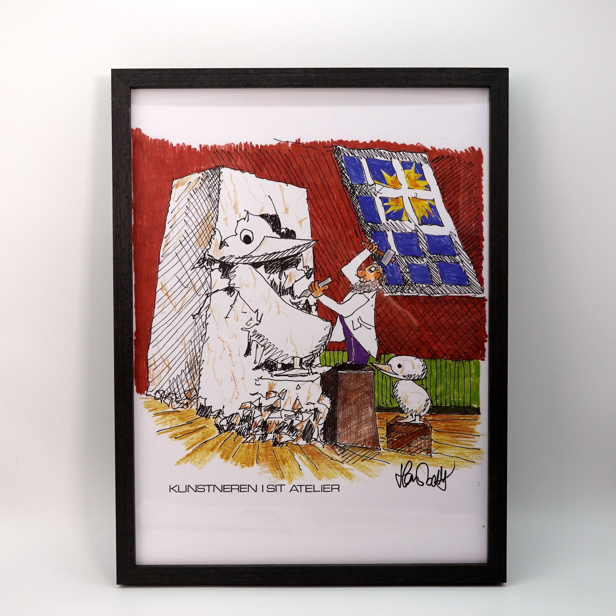 アートフレーム ポスター/ ARCHITECTMADE/ Kunstneren I sit atelier / Hans Bolling/ Denmark 北欧 デンマーク