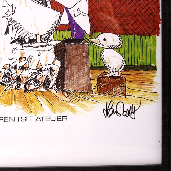 アートフレーム ポスター/ ARCHITECTMADE/ Kunstneren I sit atelier / Hans Bolling/ Denmark 北欧 デンマーク