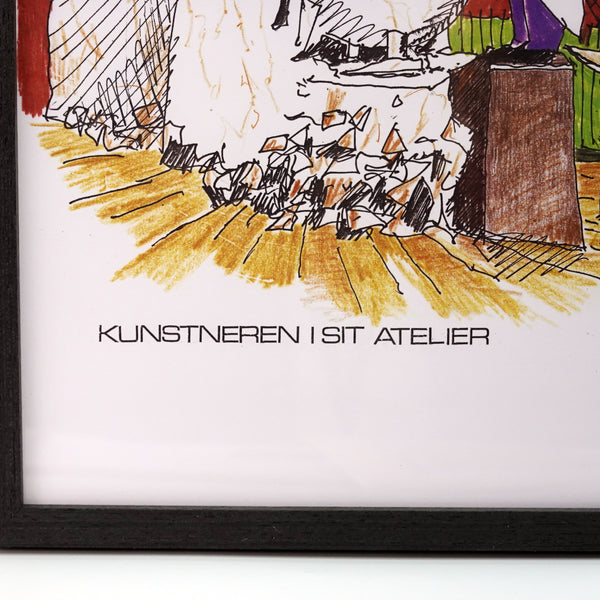 アートフレーム ポスター/ ARCHITECTMADE/ Kunstneren I sit atelier / Hans Bolling/ Denmark 北欧 デンマーク