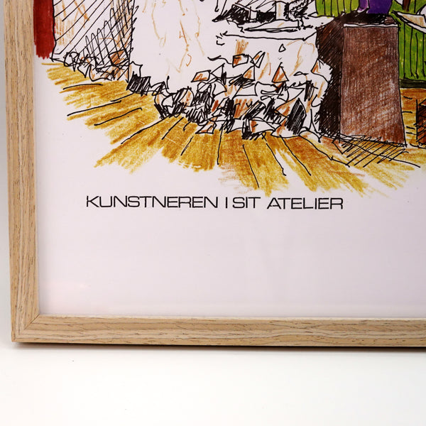 アートフレーム ポスター/ ARCHITECTMADE/ Kunstneren I sit atelier / Hans Bolling/ Denmark 北欧 デンマーク