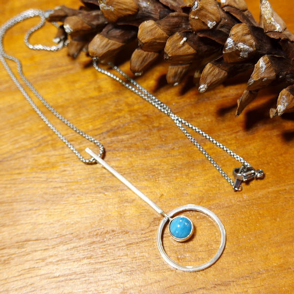 【新品】 ペンダント  シルバー スウェディッシュブルー アクセサリー ジュエリー スウェーデン Swedish Blue Cirkel Pendant Long Sweden