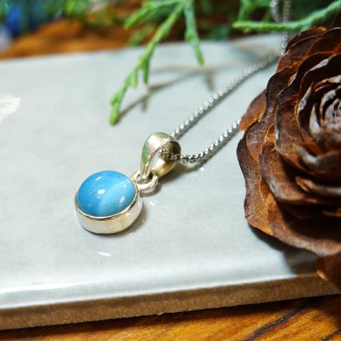 【新品】 ネックレス  シルバー スウェディッシュブルー アクセサリー ジュエリー スウェーデン Swedish Blue Plain Pendant Round S MediumBlue Sweden