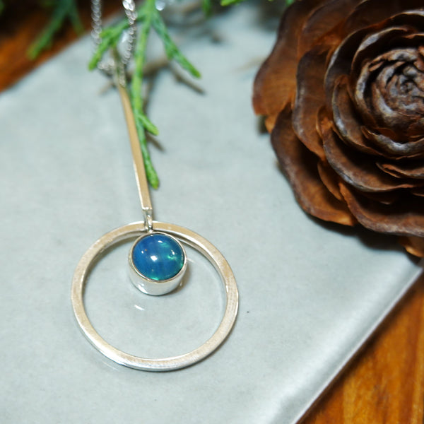 【新品】 ペンダント  シルバー スウェディッシュブルー アクセサリー ジュエリー スウェーデン Swedish Blue Cirkel Pendant Long Sweden