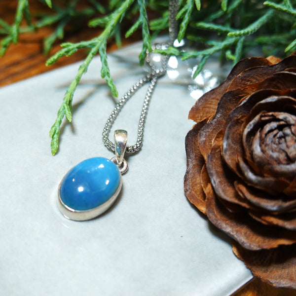 【新品】 ネックレス  シルバー スウェディッシュブルー アクセサリー ジュエリー スウェーデン Swedish Blue Plain Pendant Oval S MediumBlue Sweden