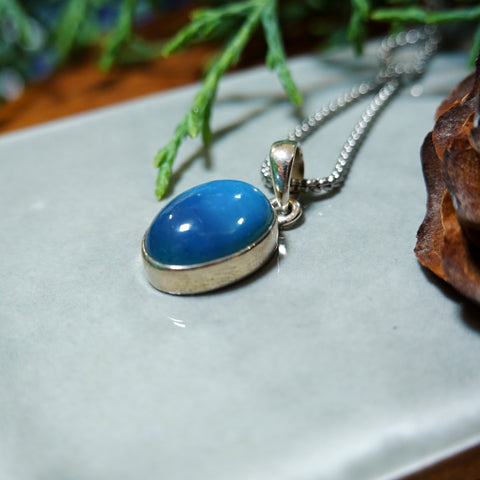 【新品】 ネックレス  シルバー スウェディッシュブルー アクセサリー ジュエリー スウェーデン Swedish Blue Plain Pendant Oval S MediumBlue Sweden