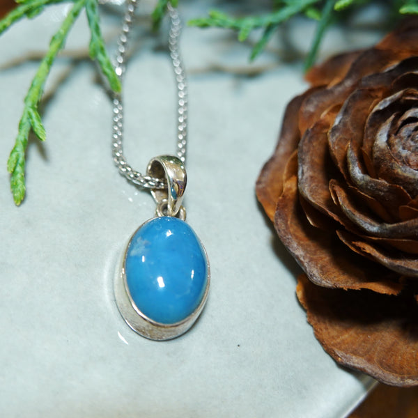 【新品】 ネックレス  シルバー スウェディッシュブルー アクセサリー ジュエリー スウェーデン Swedish Blue Plain Pendant Oval S MediumBlue Sweden