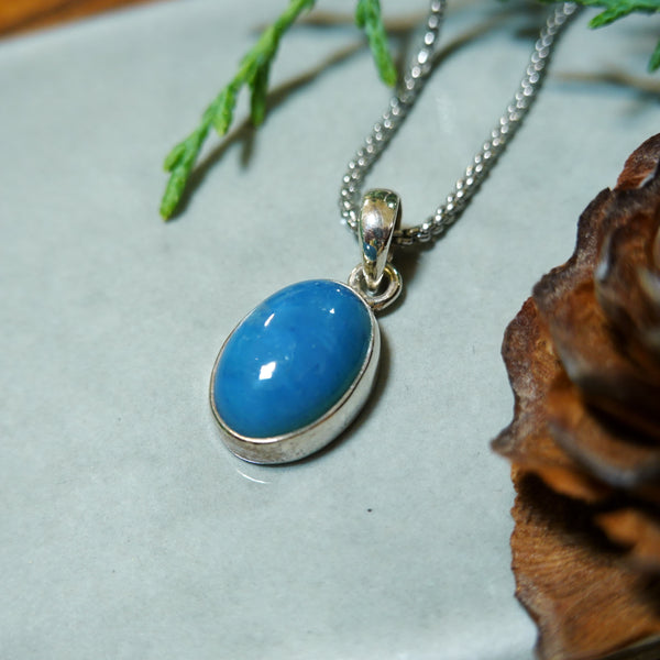 【新品】 ネックレス  シルバー スウェディッシュブルー アクセサリー ジュエリー スウェーデン Swedish Blue Plain Pendant Oval S MediumBlue Sweden