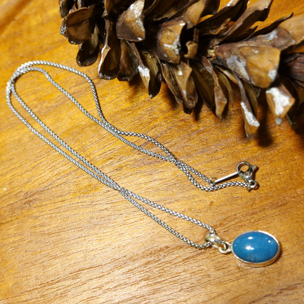 【新品】 ネックレス  シルバー スウェディッシュブルー アクセサリー ジュエリー スウェーデン Swedish Blue Plain Pendant Oval S MediumBlue Sweden