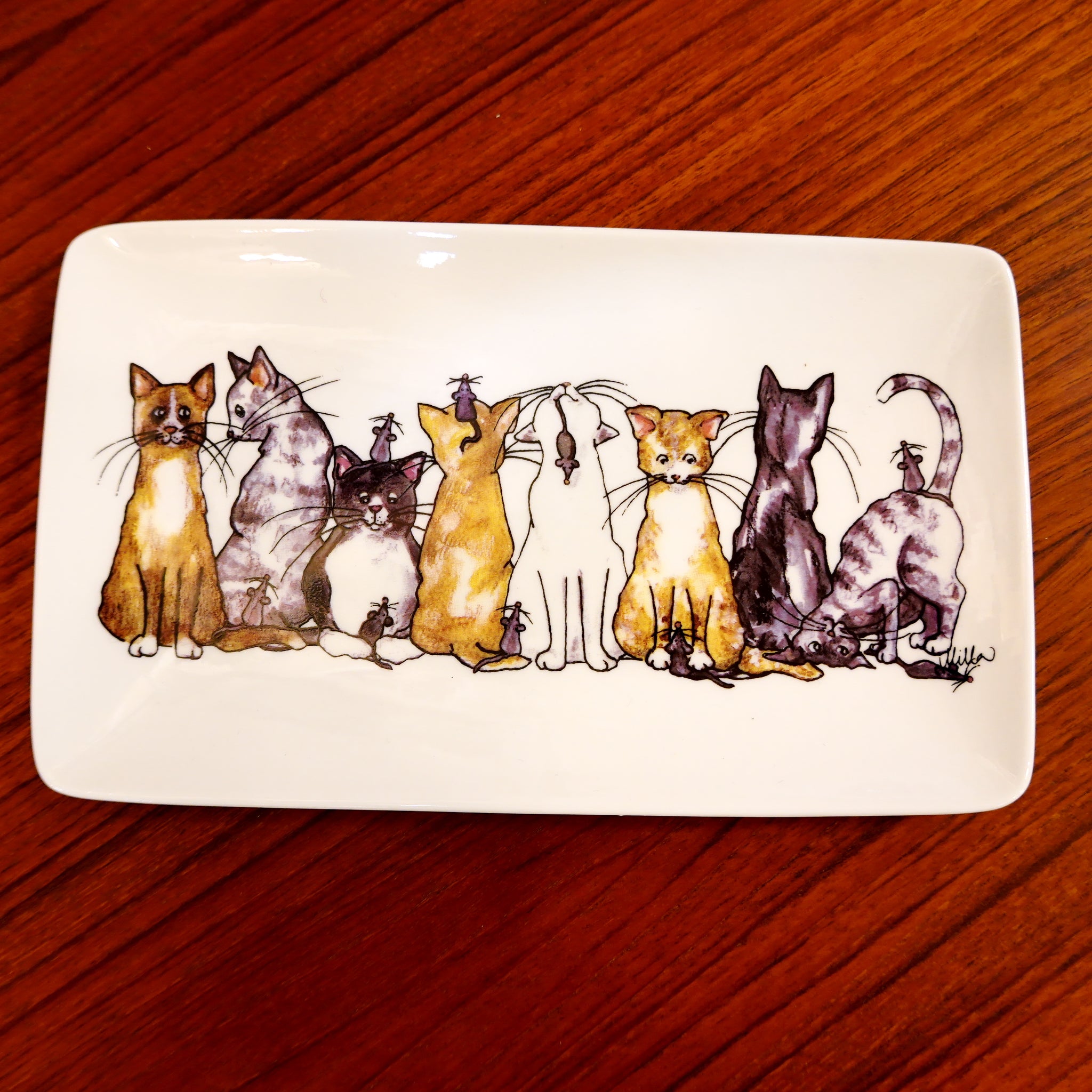 猫の集会 スクエアプレート スウェーデン CATS Square Plate Nääsgränsgården SWEDEN 新品