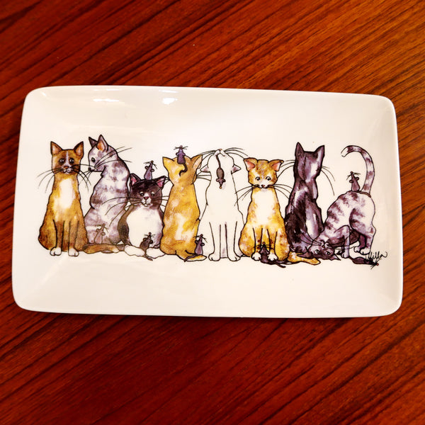 猫の集会 スクエアプレート スウェーデン CATS Square Plate Nääsgränsgården SWEDEN 新品