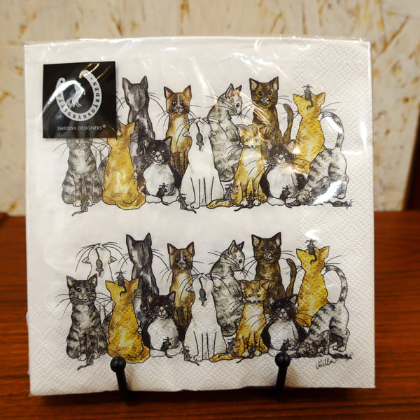 猫の集会 ペーパーナプキン スウェーデン CATS Napkins Nääsgränsgården 北欧 スウェーデン SWEDEN 新品