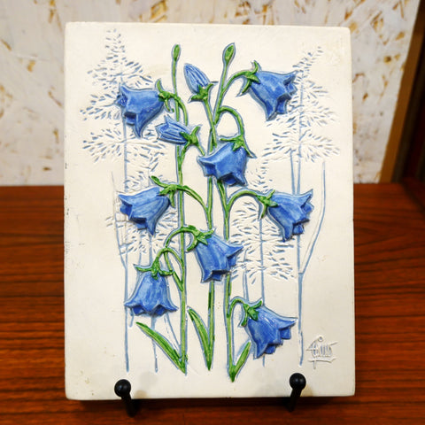 陶板  フラワー 青 ジィ ガントフタ スウェーデン JieGantofuta Blue Flower Aimo Nietosvuori Sweden