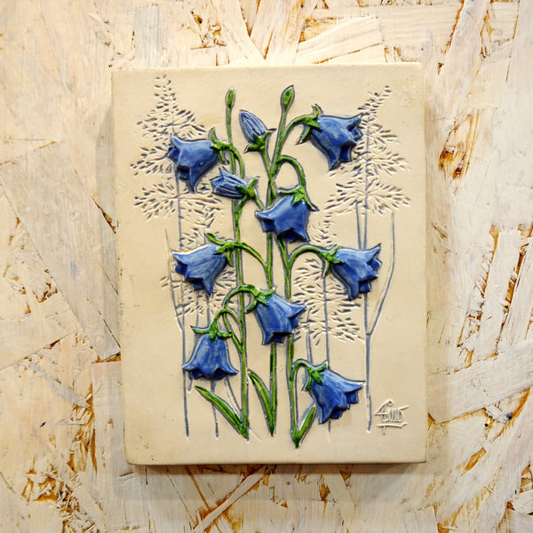 陶板  フラワー 青 ジィ ガントフタ スウェーデン JieGantofuta Blue Flower Aimo Nietosvuori Sweden