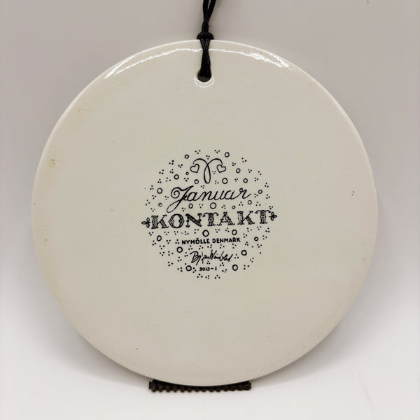 Bjorn Wiinblad マンスリープレート 1月 KONTAKT ビヨン ヴィンブラッド 出会い 【裏面状態B】NYMOLLE 二モールBlack 黒 Denmark デンマーク 北欧　陶板