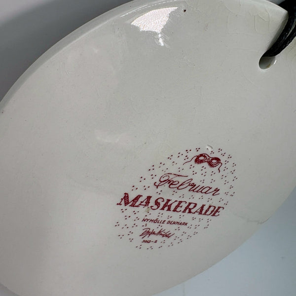 Bjorn Wiinblad マンスリープレート 2月　MASKERADE マスカレード 【裏面状態B】ビヨン ヴィンブラッド  NYMOLLE 二モール Red 赤 Denmark デンマーク　北欧　陶板
