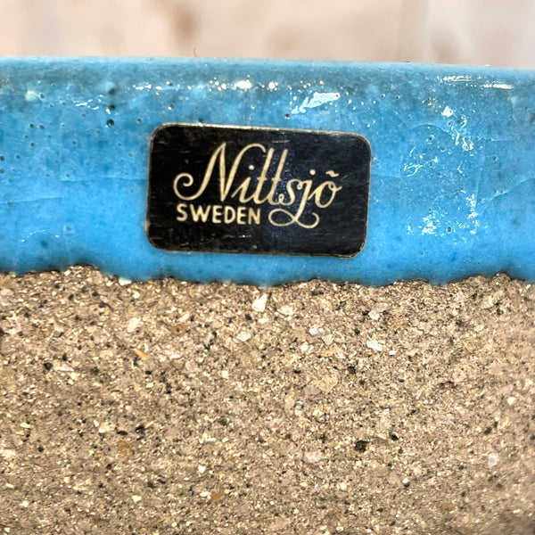 フラワーベース トーマスヘルストロム 花瓶 青 ブルー  北欧 ヴィンテージ スウェーデン Nittsjo Thomas Hellstroｍ Sweden