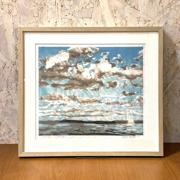 スウェーデン アート リトグラフ 積雲 空 絵画 壁掛け 北欧 Cumulus Ingver Nibfelt 【額送B】