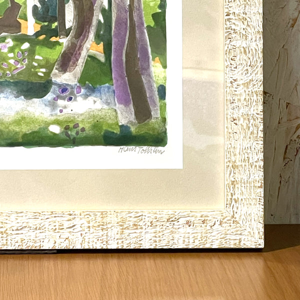 スウェーデン アート リトグラフ Kallslattenの森 絵画 壁掛け 北欧 Hans Tollsten Sweden 【額送A】