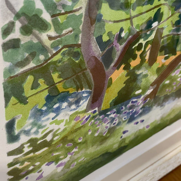 スウェーデン アート リトグラフ Kallslattenの森 絵画 壁掛け 北欧 Hans Tollsten Sweden 【額送A】