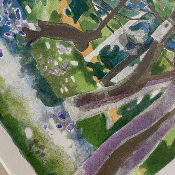 スウェーデン アート リトグラフ Kallslattenの森 絵画 壁掛け 北欧 Hans Tollsten Sweden 【額送A】