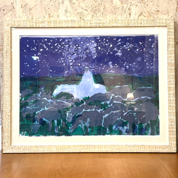スウェーデン アート リトグラフ 夜の騎行 絵画 壁掛け 北欧 Gosta Wenner Sweden Nattlig ritt 【額送C】