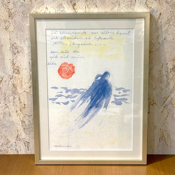 スウェーデン アート リトグラフ 海がこれほどきらめいたことはかつてなかった 絵画 壁掛け 北欧 Gosta Wenner Sweden The sea was never so shimmering 【額送A】