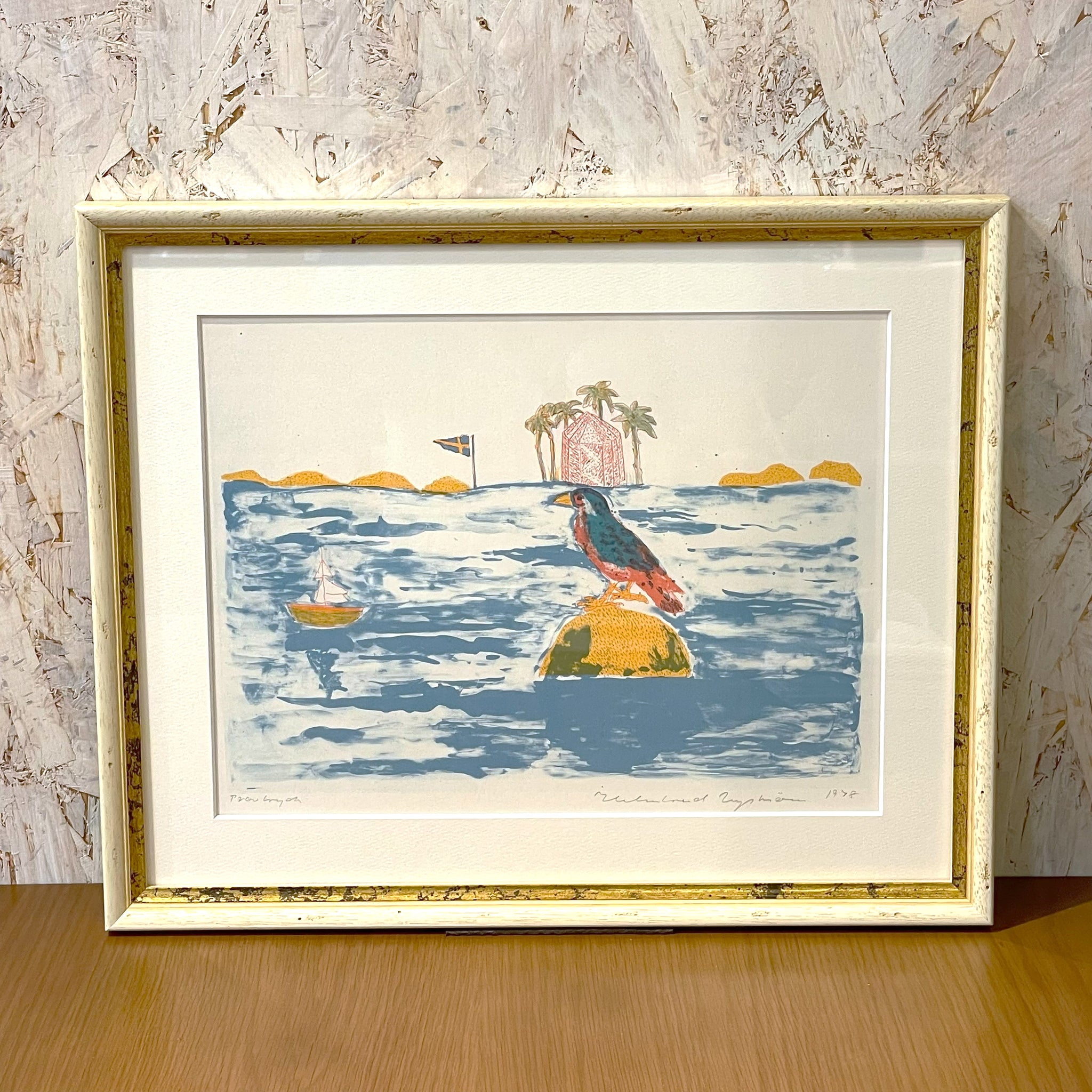 スウェーデン アート リトグラフ 壁掛け 絵画 群島のビジョン