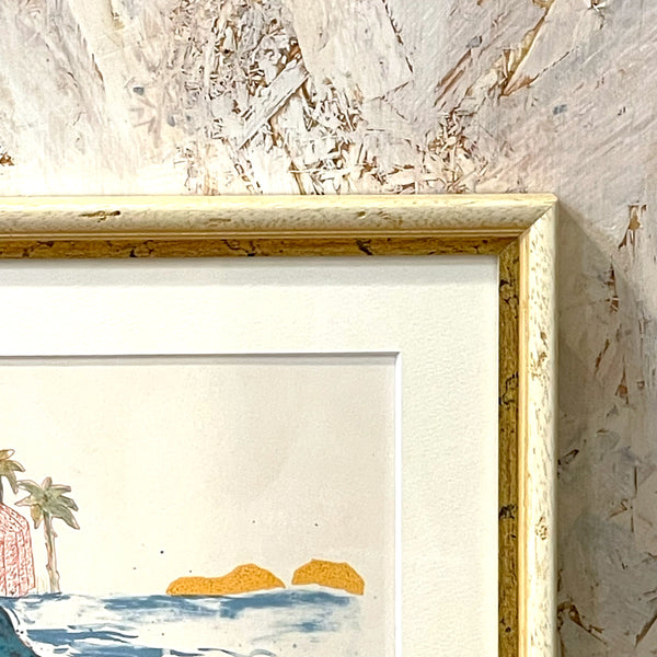 スウェーデン アート リトグラフ 壁掛け 絵画 群島のビジョン ヘルムトルート二ストロム archipelago vision  Sweden lithograph Helmtrud Nystrom 【額送A】