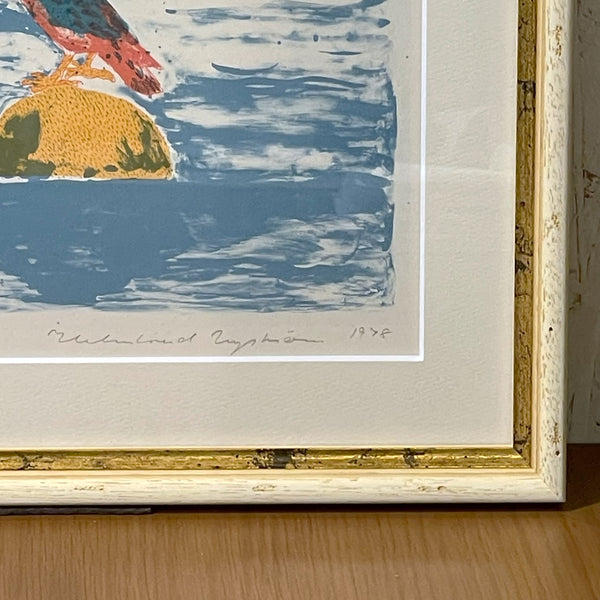 スウェーデン アート リトグラフ 壁掛け 絵画 群島のビジョン ヘルムトルート二ストロム archipelago vision  Sweden lithograph Helmtrud Nystrom 【額送A】