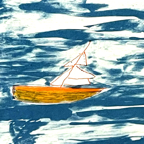 スウェーデン アート リトグラフ 壁掛け 絵画 群島のビジョン ヘルムトルート二ストロム archipelago vision  Sweden lithograph Helmtrud Nystrom 【額送A】