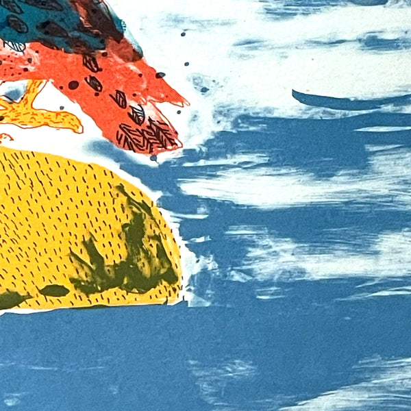 スウェーデン アート リトグラフ 壁掛け 絵画 群島のビジョン ヘルムトルート二ストロム archipelago vision  Sweden lithograph Helmtrud Nystrom 【額送A】