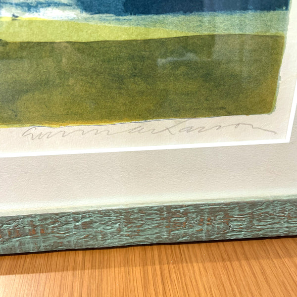 スウェーデン アート リトグラフ 壁掛け 絵画 風景画 グナーラーソン Sweden lithograph Gunner Larson【額送B】