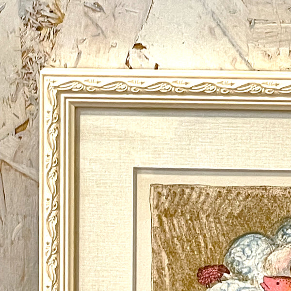フランス アート リトグラフ 壁掛け 絵画 羊 France lithograph Francoise Deberdt【額送A】