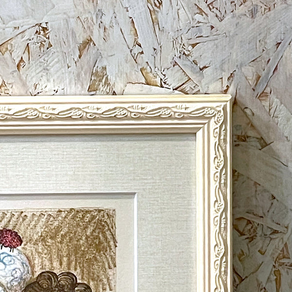フランス アート リトグラフ 壁掛け 絵画 羊 France lithograph Francoise Deberdt【額送A】