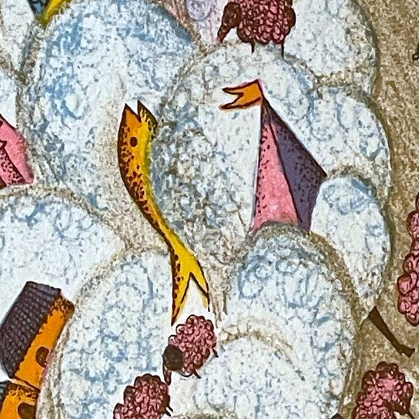 フランス アート リトグラフ 壁掛け 絵画 羊 France lithograph Francoise Deberdt【額送A】