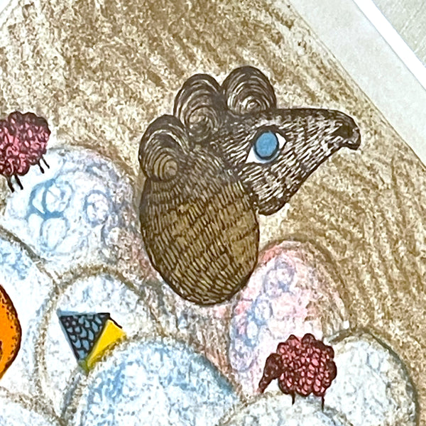 フランス アート リトグラフ 壁掛け 絵画 羊 France lithograph Francoise Deberdt【額送A】