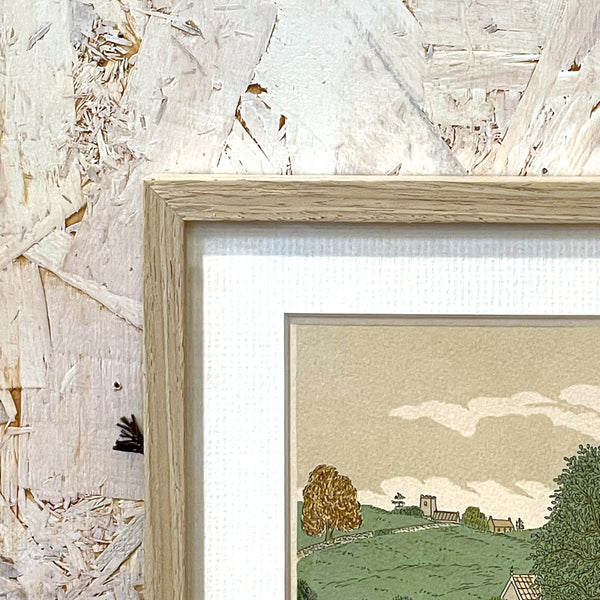 イングランド アート リトグラフ 壁掛け 絵画 馬と家族とお家 England lithograph Vincent Haddelsey【額送A】
