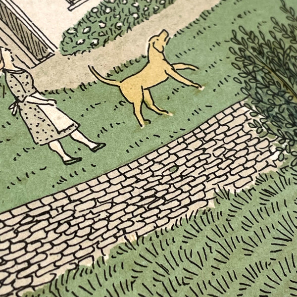 イングランド アート リトグラフ 壁掛け 絵画 馬と家族とお家 England lithograph Vincent Haddelsey【額送A】
