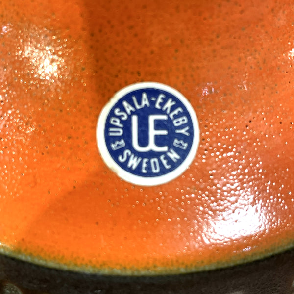 フラワーベース 花瓶 激レア品 グレー オレンジ Grey Orange ウプサラエクビー マリシムルソン Upsala Ekeby 北欧 ヴィンテージ スウェーデン Sweden Cityシリーズ Mari Simmulson